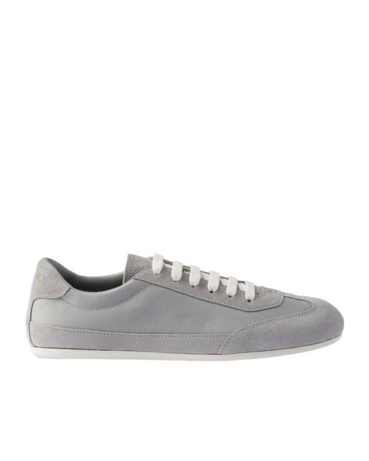 Prada Gray Suede And Fabric Sneakers for men