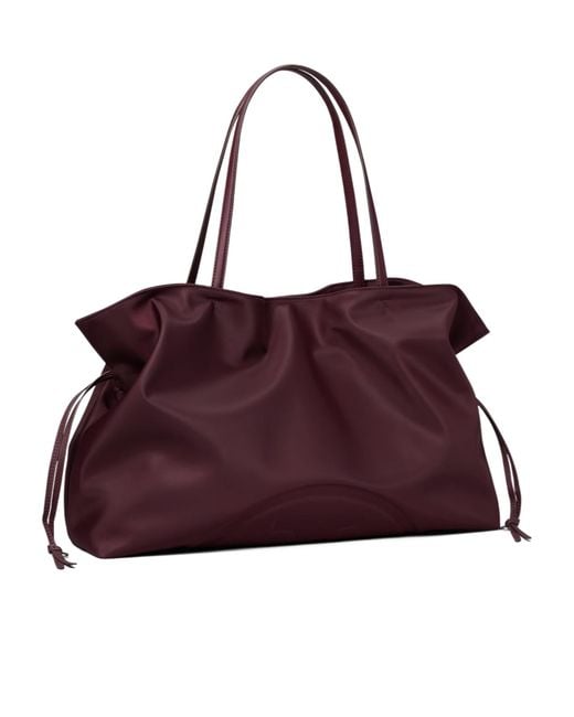 Tory Burch Purple Ella Nylon Drawstring Tote