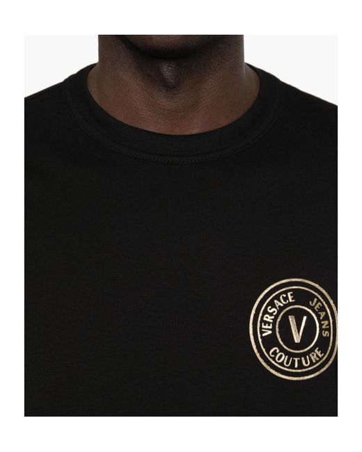 Versace Jeans Black Couture Logo Patch T-Shirt for men