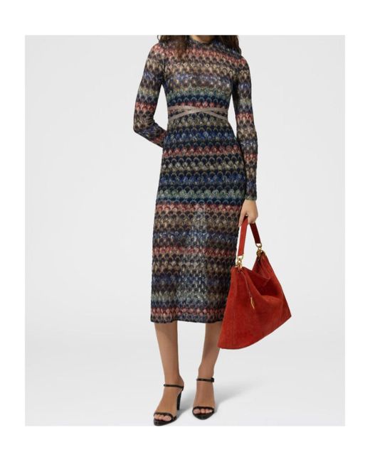 Missoni Gray Cut-Out Detail Midi Dress