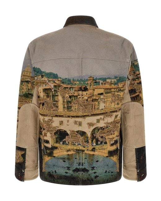 Junya Watanabe Multicolor Jacquard Frayed Jacket for men