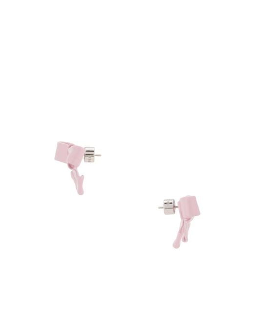 Balenciaga Pink Bow Detailed Earrings