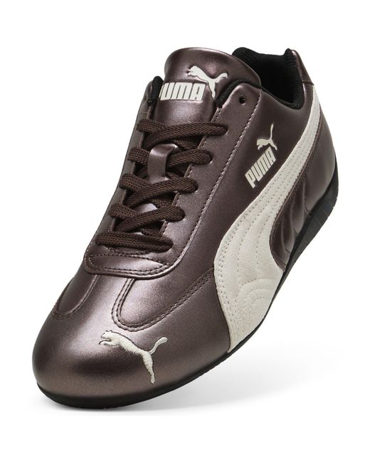 PUMA Brown Speedcat Metallic Low-Top Trainers