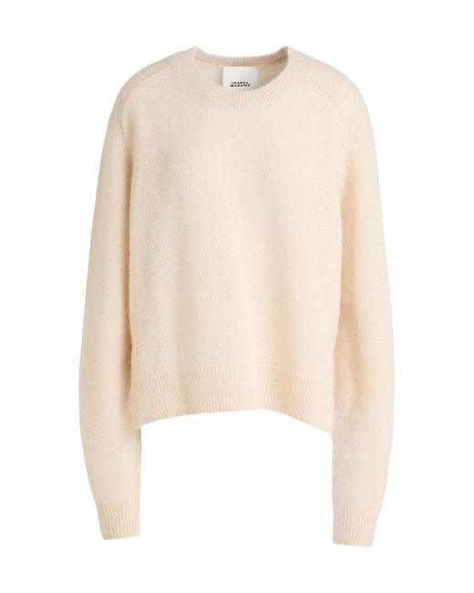 Isabel Marant Natural Solid Long-Sleeve Knit Top