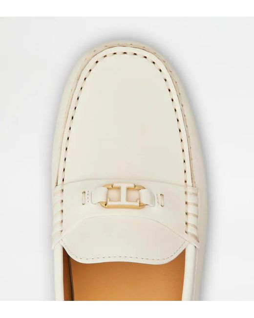 Tod's White City Gommino Loafers