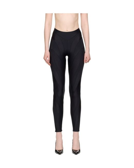 Mugler Women's Blue Spiral Leggings