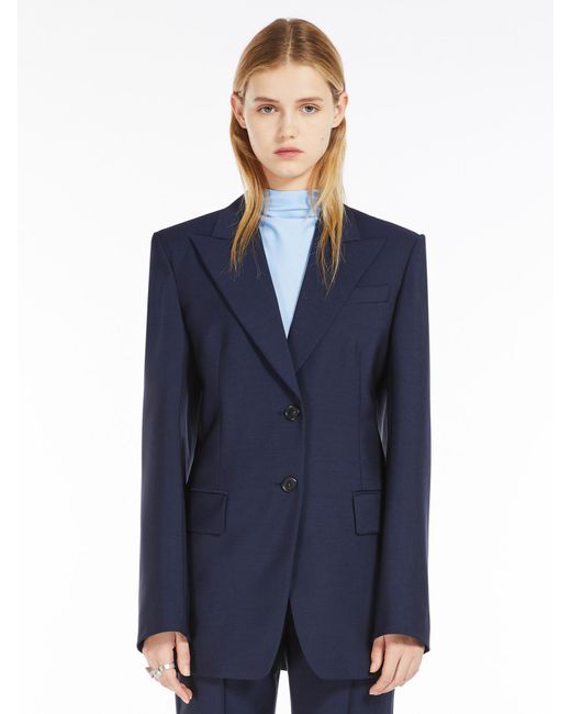 Sportmax Blue Single-Breasted Long-Sleeved Jacket
