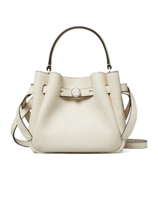 Tory Burch White Mini Romy Bucket Bag