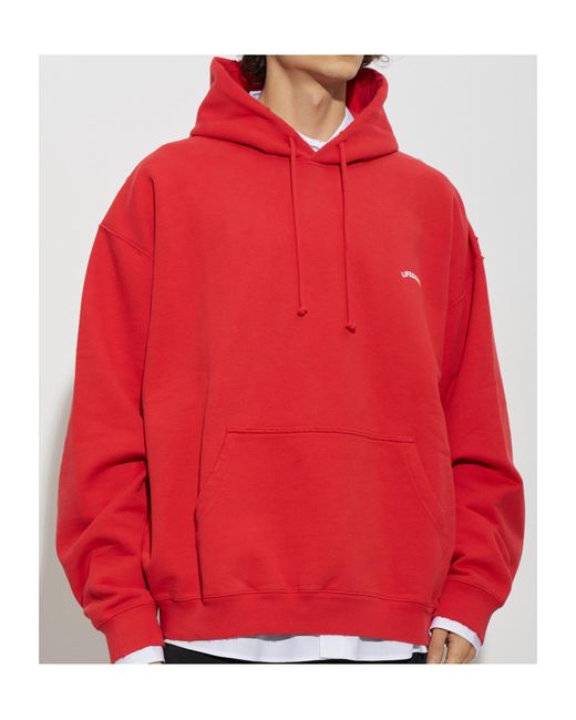 Vetements Red Long-Sleeved Hooded Sweatshirt for men