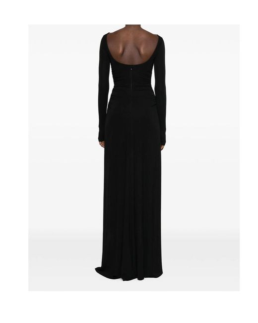 Elisabetta Franchi Black Crêpe Jersey Carpet Dress