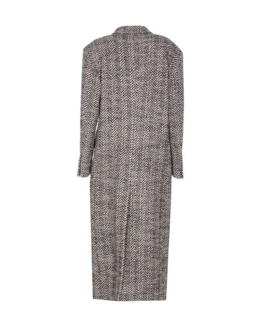 Tagliatore Gray Double-Breasted Tailored Coat