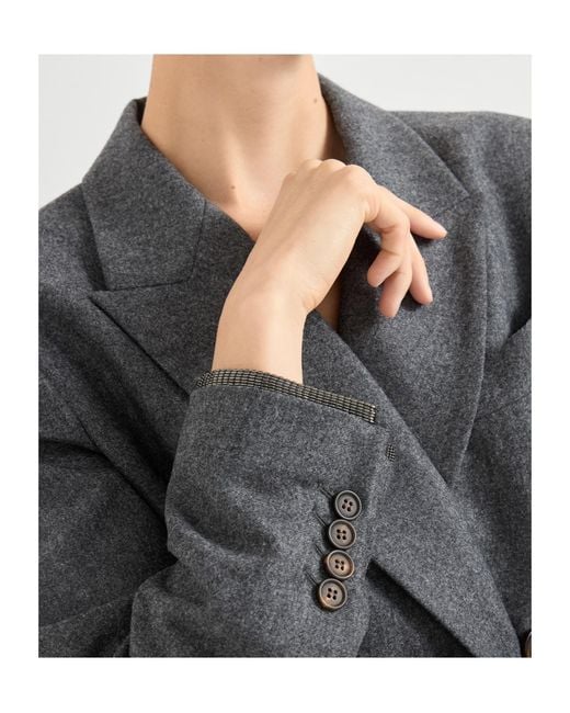 Brunello Cucinelli Gray Monili-Detail Mini Dress