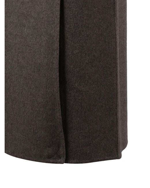 P.A.R.O.S.H. Brown Zipped Midi Skirt