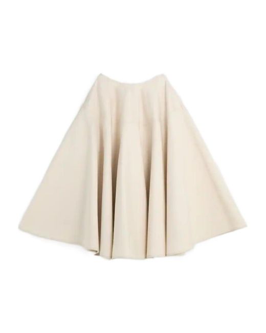 Tod's Natural A-Line Panelled Midi Skirt