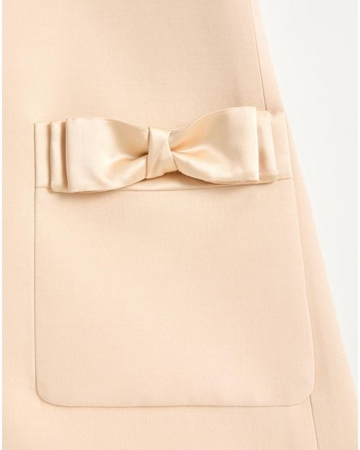 Valentino Natural Crepe Couture Bow Detailed Mini Dress