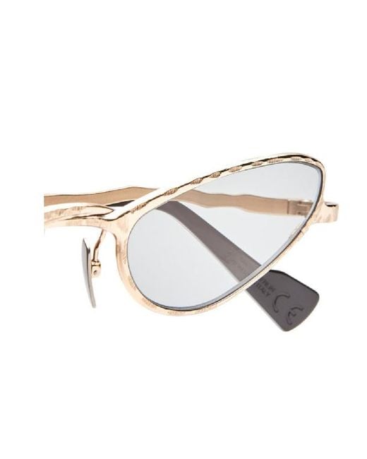Kuboraum White Cat Eye Frame Sunglasses for men