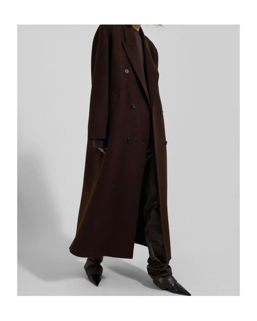 Frankie Shop Brown Gaia Oversized Double-Breasted Coat