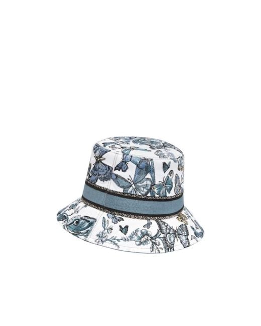Dior Blue D-Bobby Toile De Jouy Mexico Small Brim Bucket Hat
