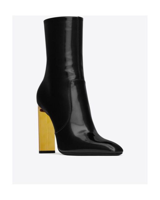 Saint Laurent Black Auteuil Pointed Toe Ankle Boots