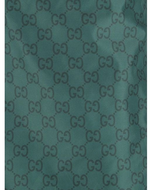 Gucci Green Monogrammed Drawstring Swimwear for men