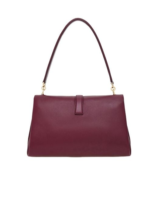 Ferragamo Purple Front Flap Shoulder Bag