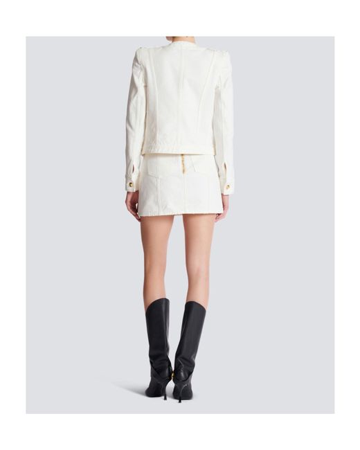 Balmain White Denim Jacket