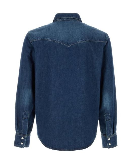 A.P.C. Blue Denim Shirts for men