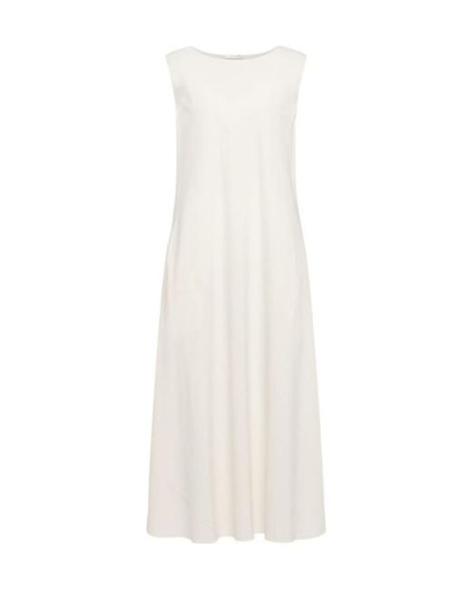 The Row White Nicole Silk Toile Long Dress