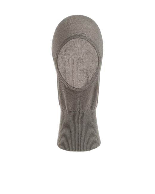 Rick Owens Gray Solid Color Knitted Hat for men