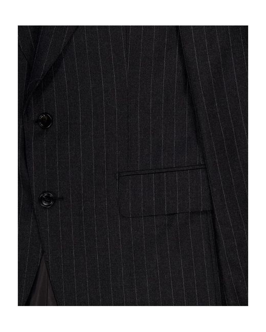 Tom Ford Black Pinstripe Single-Breasted Blazer for men