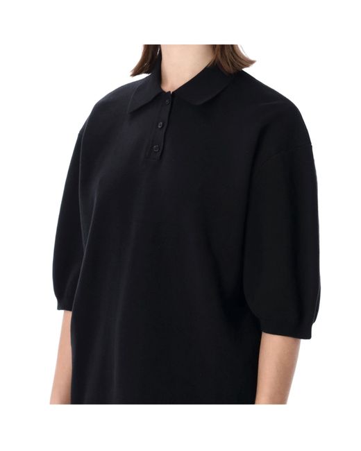 Frankie Shop Blue Nola Knit Polo Top