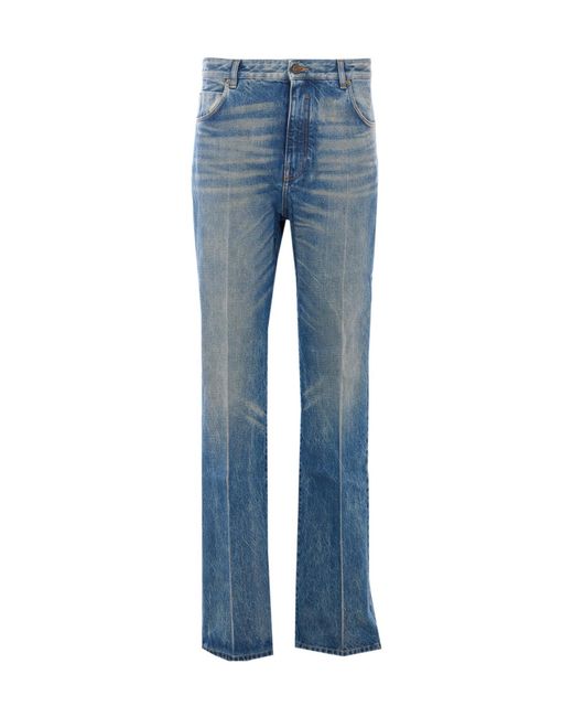 Balmain Blue Straight Leg Jeans for men