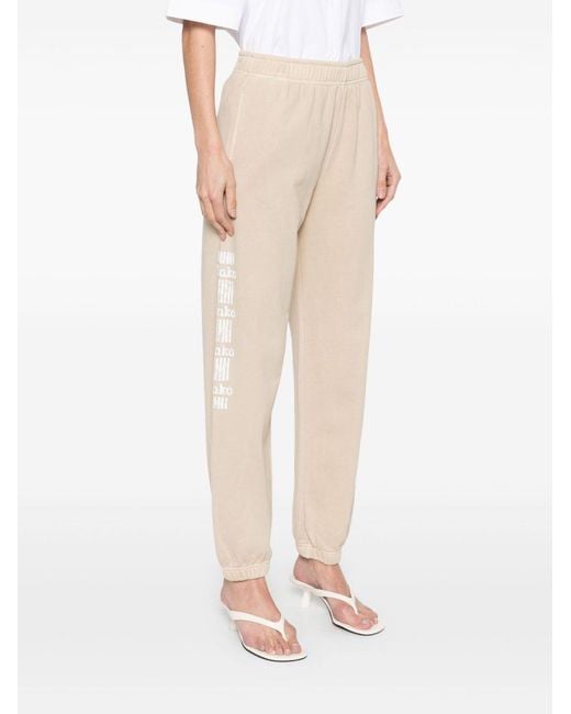 Pinko White Logo Print Jogger Pants