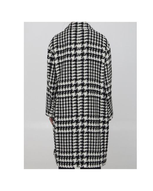 Dolce & Gabbana Black Prince Of Wales Press-Stud Fastened Coat