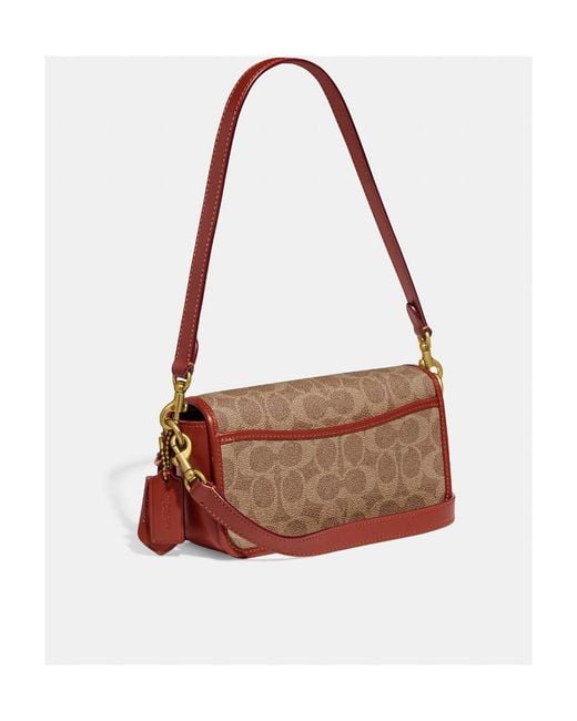 COACH Brown Studio Monogram Print Shoulder Bag