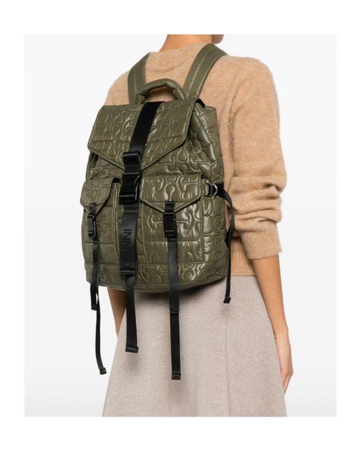 Ganni Black Quilted Backpack