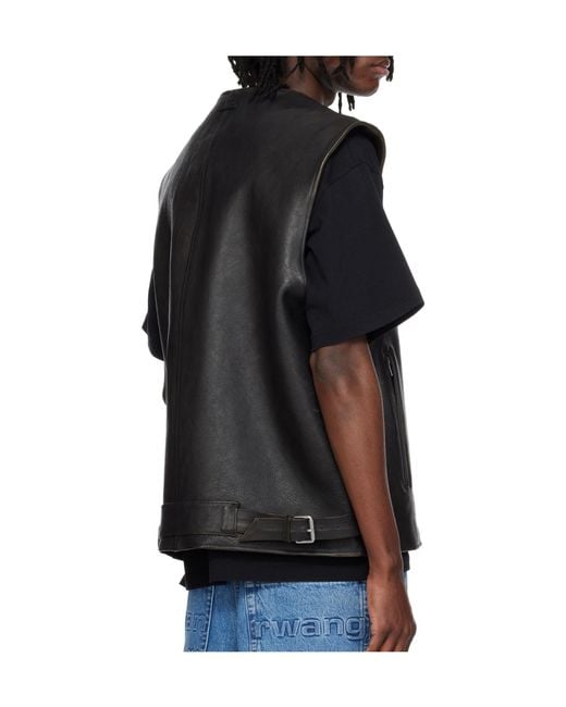 Alexander Wang Black Boxy Moto Vest for men