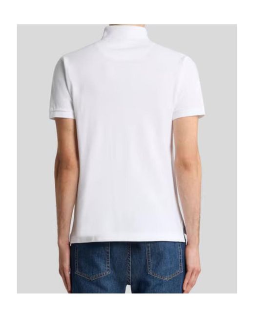 Etro White Pegaso Embroidered Polo Shirt for men