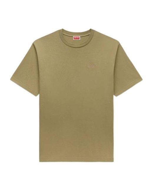 KENZO Green Signature Embroidered T-Shirt for men