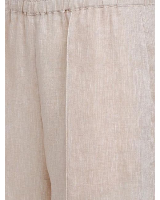 Fabiana Filippi Gray Linen Wide-Leg Pants