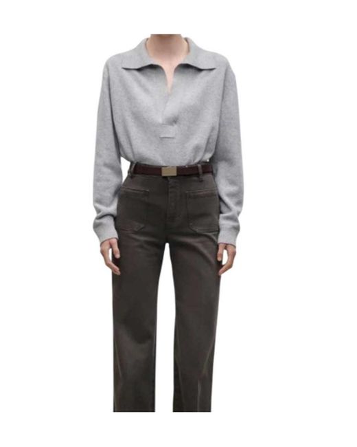Victoria Beckham Gray Long-Sleeved Sweater