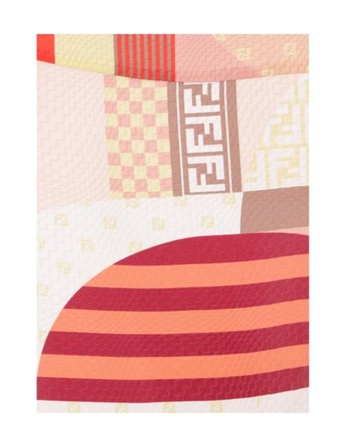 Fendi Pink Graphic Printed Ruched Mini Dress