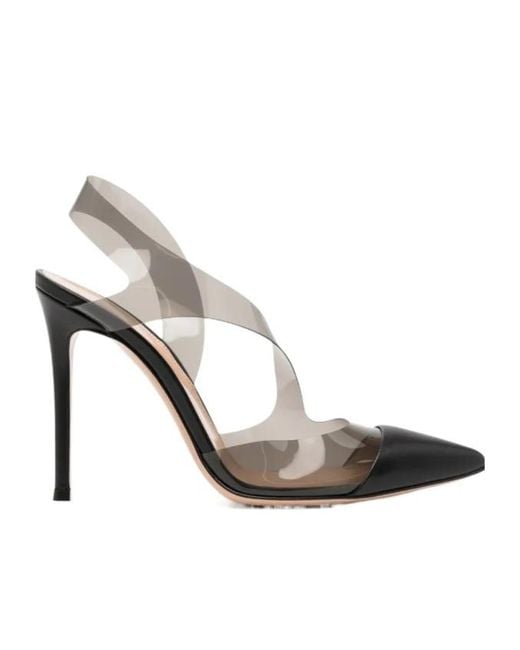 Gianvito Rossi White Clear-Strap Pumps