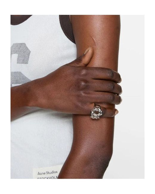 Acne White Chain-Link Ring