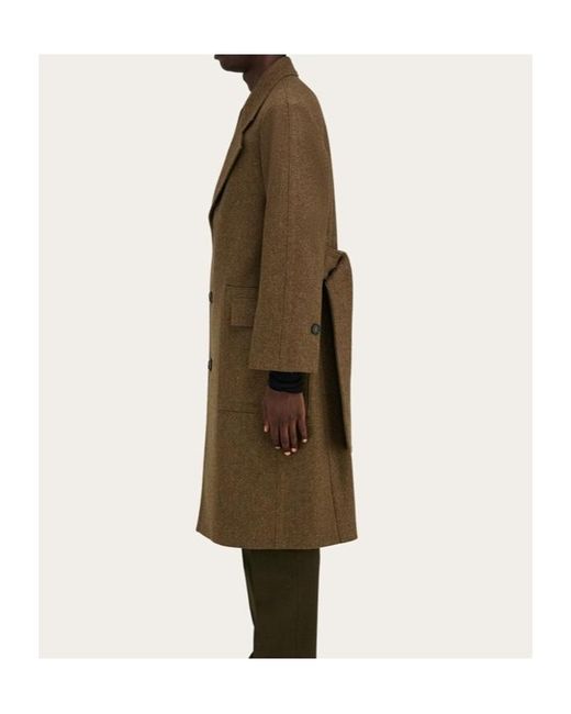Ferragamo Natural Oversized Single-Breasted Coat for men