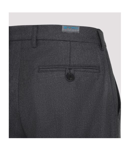 Etro Blue Belt Loops Slacks for men