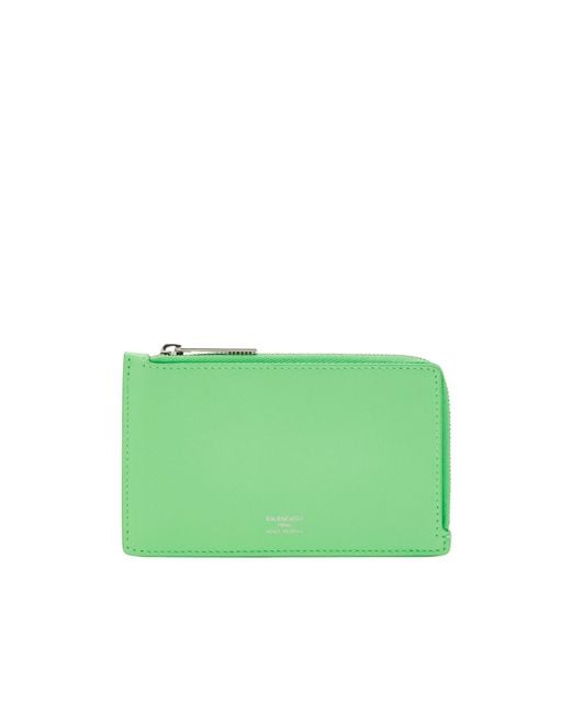 Balenciaga Green Envelope Long Card Holder
