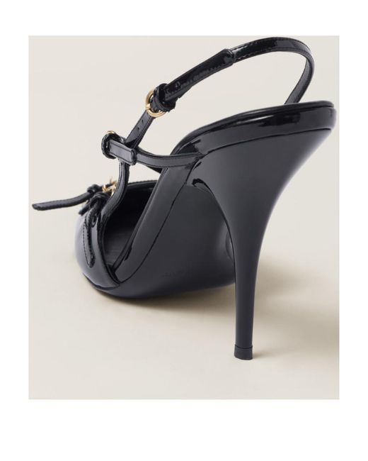 Miu Miu Black High Heels With Buckle Heels