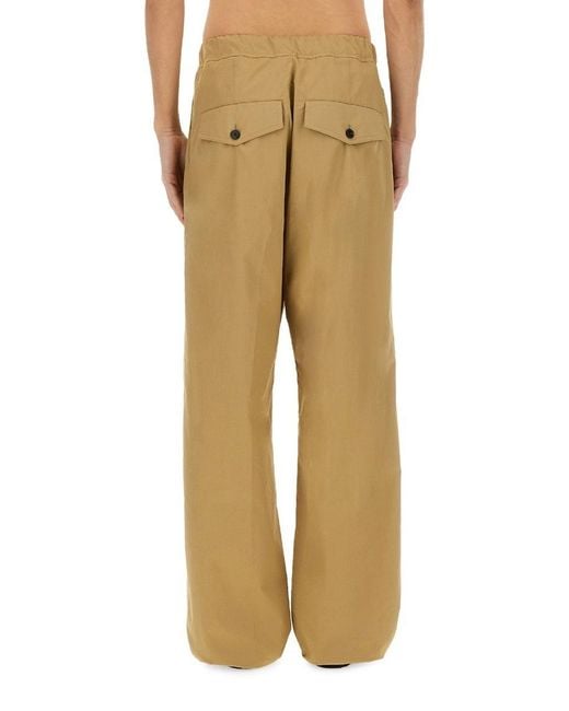 Dries Van Noten Natural Drawstring Wide-Leg Trousers for men