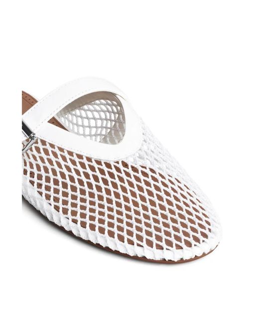 Alaïa White Alaïa Fishnet Flat Mules
